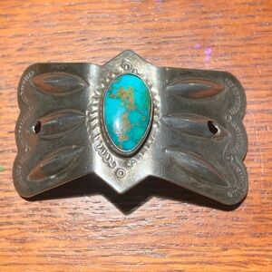 Vintage Navajo Silver & Turquoise Hair Accessory
